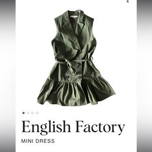 Super cute and fun English factory dress in olive green